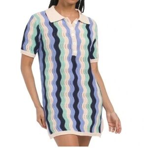 NWT Revolve Heartloom Wavy Stripe Crochet Midi Dress Sz Medium
